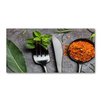 Quadro su vetro Posate e spezie