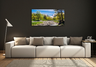 Quadro in vetro Un fiume tra le montagne
