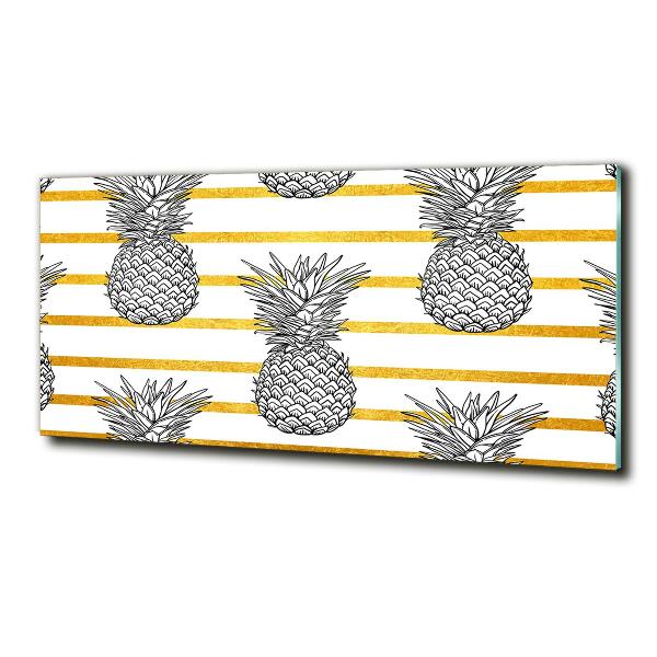Quadro su vetro Strisce di ananas