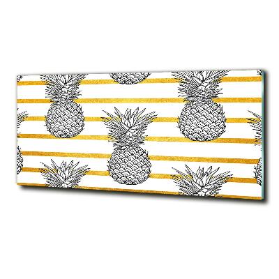 Quadro su vetro Strisce di ananas