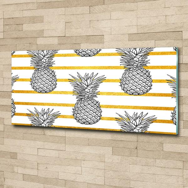 Quadro su vetro Strisce di ananas