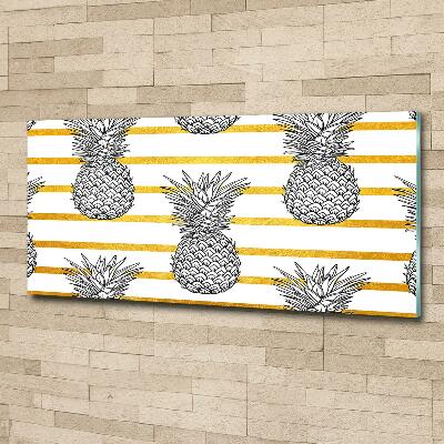 Quadro su vetro Strisce di ananas