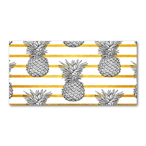 Quadro su vetro Strisce di ananas