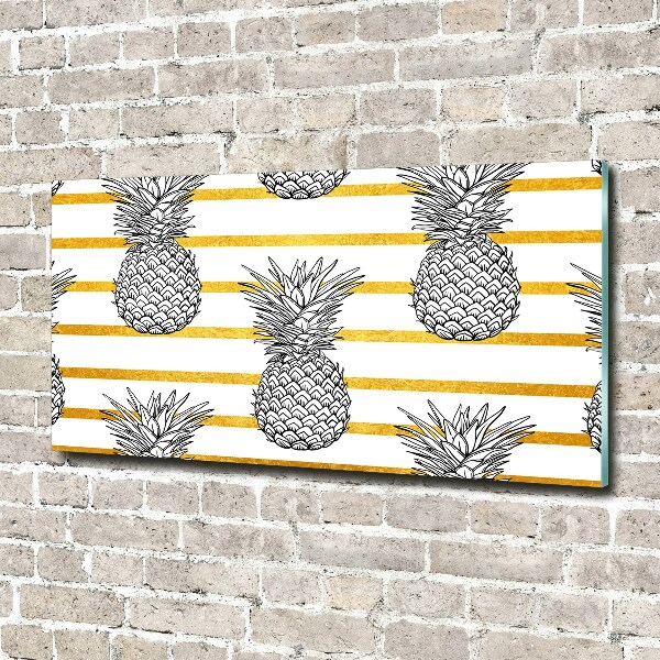 Quadro su vetro Strisce di ananas