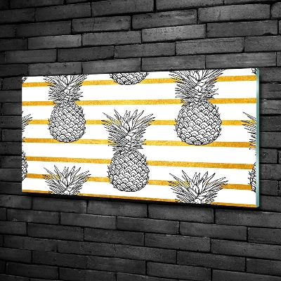 Quadro su vetro Strisce di ananas