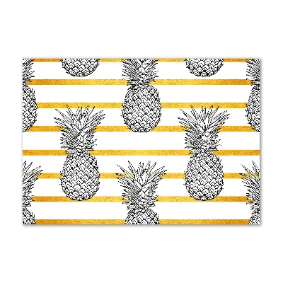 Quadro su vetro Strisce di ananas
