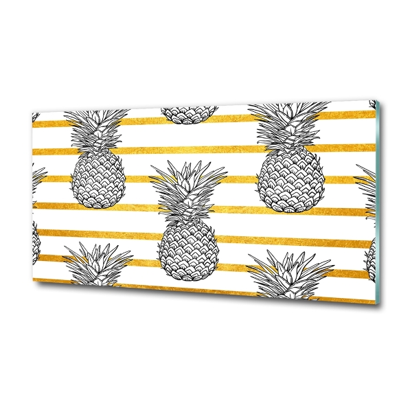 Quadro su vetro Strisce di ananas