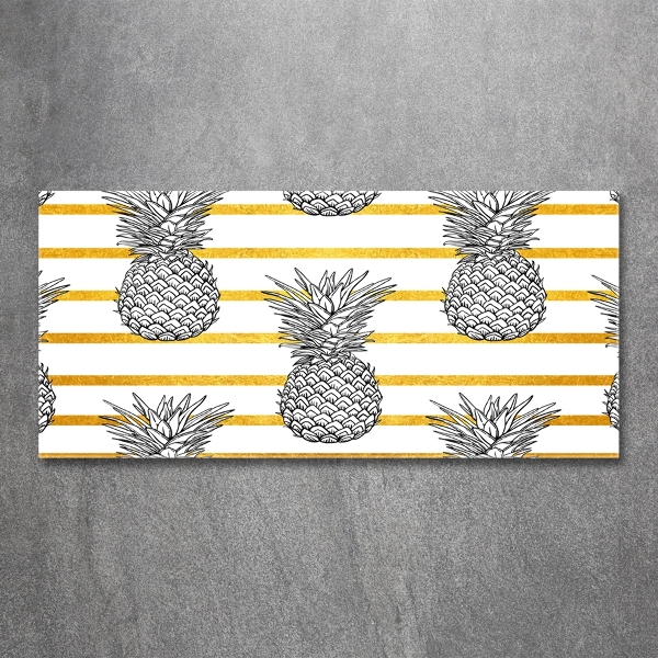 Quadro su vetro Strisce di ananas