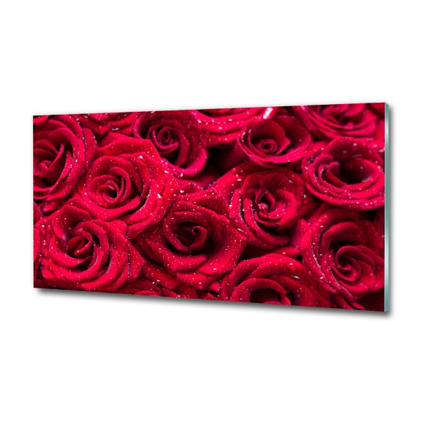 Quadro vetro Gocce sulle rose