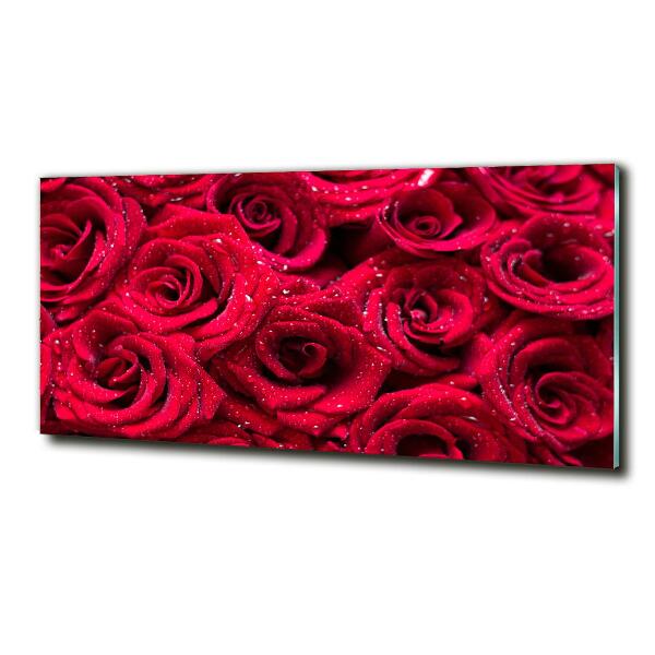 Quadro vetro Gocce sulle rose