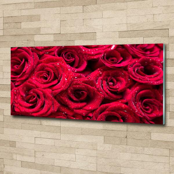 Quadro vetro Gocce sulle rose