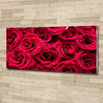 Quadro vetro Gocce sulle rose