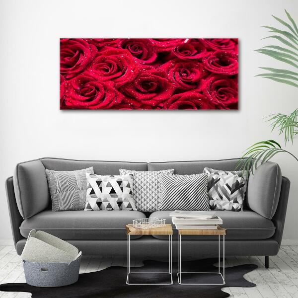 Quadro vetro Gocce sulle rose