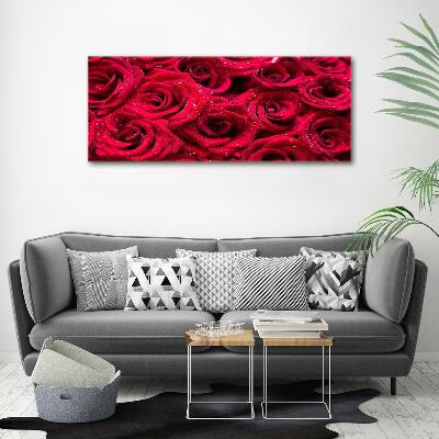 Quadro vetro Gocce sulle rose