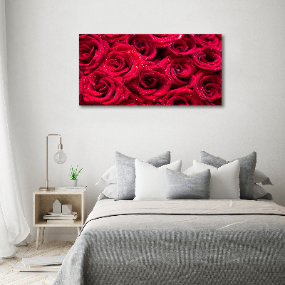 Quadro vetro Gocce sulle rose