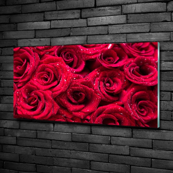 Quadro vetro Gocce sulle rose