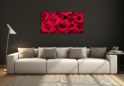 Quadro vetro Gocce sulle rose