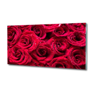 Quadro vetro Gocce sulle rose