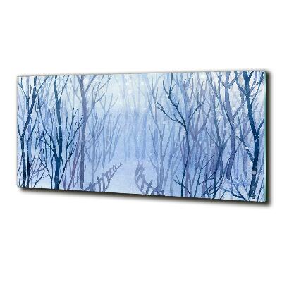 Quadro su vetro Foresta in inverno
