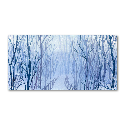 Quadro su vetro Foresta in inverno