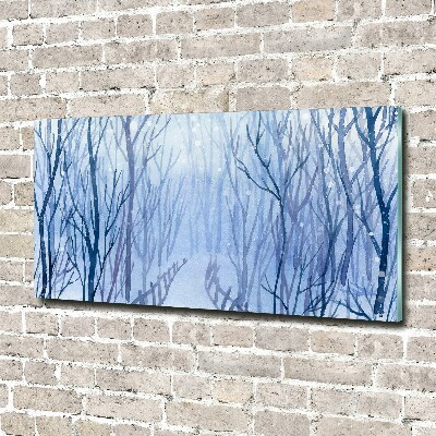 Quadro su vetro Foresta in inverno
