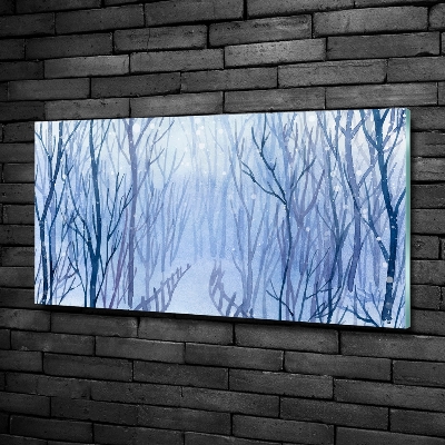 Quadro su vetro Foresta in inverno