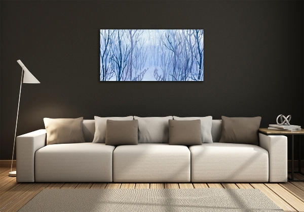 Quadro su vetro Foresta in inverno