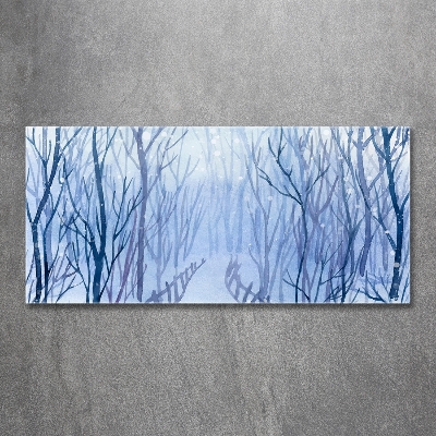 Quadro su vetro Foresta in inverno