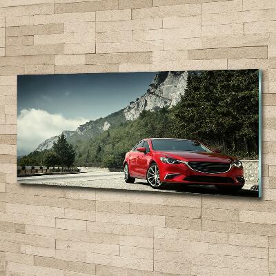 Quadro in vetro Auto in montagna