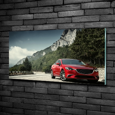 Quadro in vetro Auto in montagna