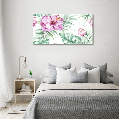 Quadro in verde Fiori hawaiani