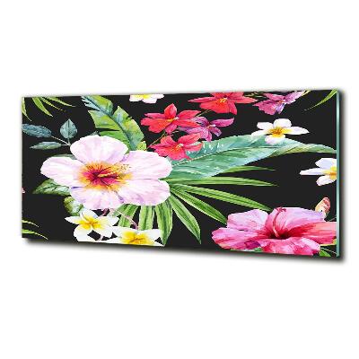 Quadro su vetro Fiori hawaiani