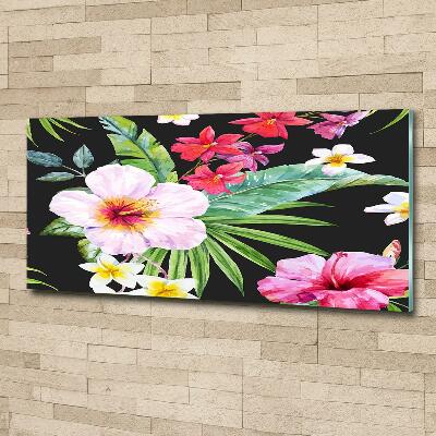 Quadro su vetro Fiori hawaiani