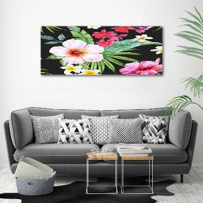 Quadro su vetro Fiori hawaiani