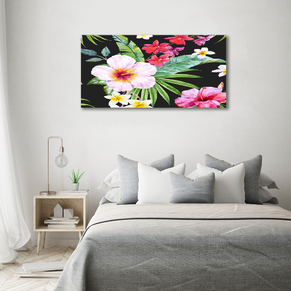 Quadro su vetro Fiori hawaiani