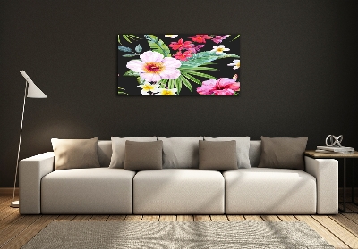 Quadro su vetro Fiori hawaiani