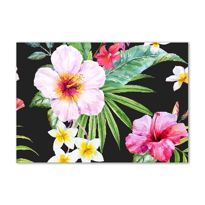 Quadro su vetro Fiori hawaiani