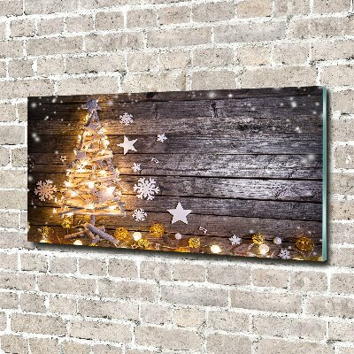 Quadro in vetro Albero di Natale illuminato