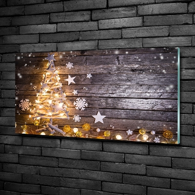 Quadro in vetro Albero di Natale illuminato