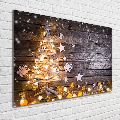 Quadro in vetro Albero di Natale illuminato