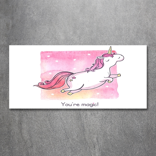 Quadro su vetro Unicorno rosa