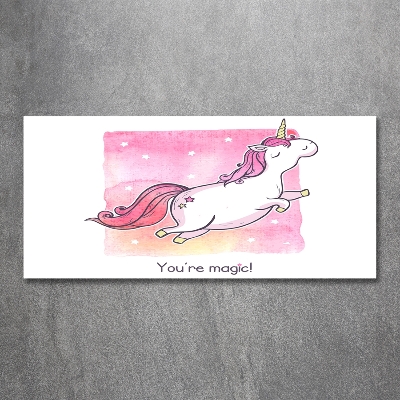 Quadro su vetro Unicorno rosa