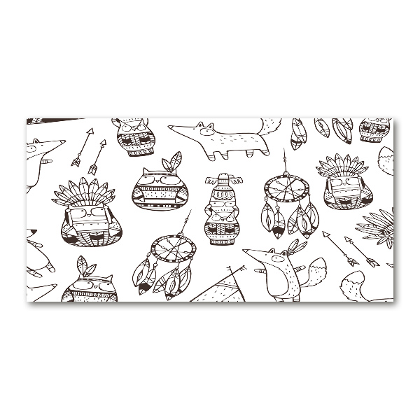 Quadro su vetro Gufi indiani