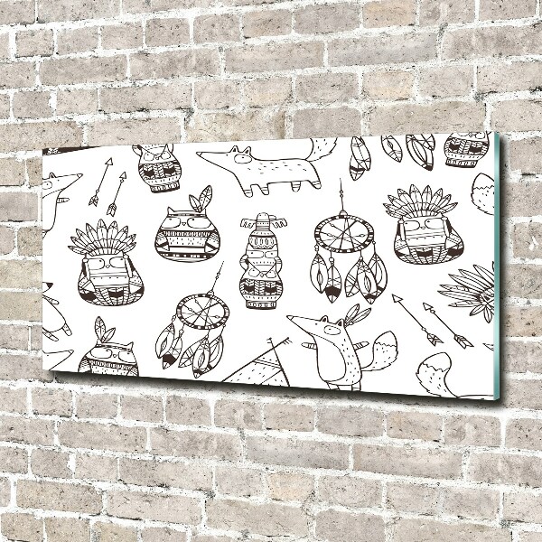 Quadro su vetro Gufi indiani