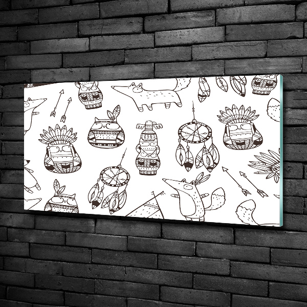 Quadro su vetro Gufi indiani