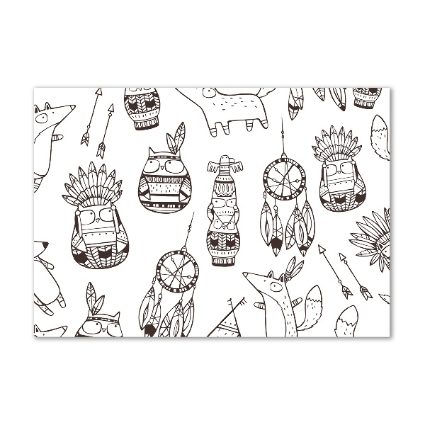 Quadro su vetro Gufi indiani