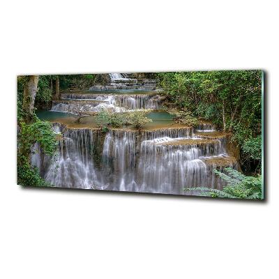 Quadro su vetro Cascata nella foresta