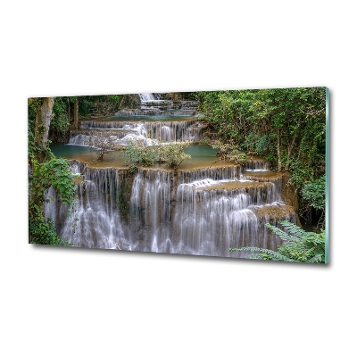 Quadro su vetro Cascata nella foresta