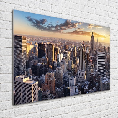 Quadro vetro Vista a volo d'uccello di New York