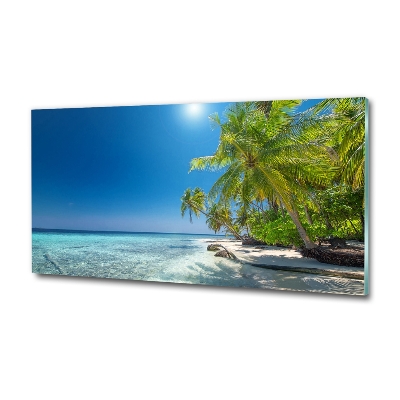 Quadro in vetro Spiaggia delle Maldive